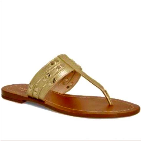 kate spade Shoes - Kate spade carol woman thong flip flop gold 7.5